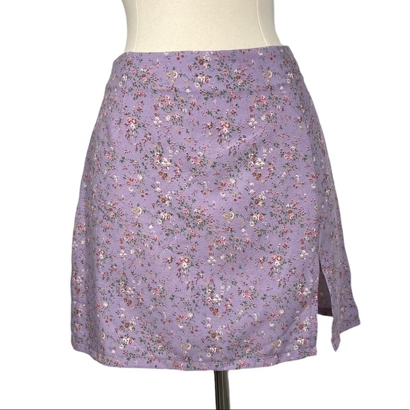 SHEIN Purple Floral Micro Mini Skirt Medium - Picture 1 of 5